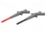 Clip-on probe | pincers type | 10A | 1kVDC | red and black | 4mm