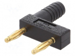 Stackable safety shunt | 10A | black | Plating: gold-plated | 32.2mm