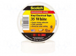 Tape: electrical insulating | W: 19mm | L: 20m | Thk: 0.178mm | white