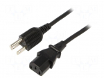Cable | 3x0.75mm2 | IEC C13 female,NEMA 5-15 (B) plug | PVC | 1.8m