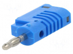 Laboratory connector: 4mm banana | plug | 36A | 30VAC | 60VDC | blue