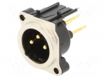Connector: XLR | socket | male | PIN: 3 | angled 90&deg; | THT | silver | 6A
