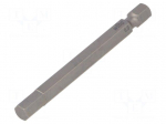 Screwdriver bit | hex key | HEX 6mm | 1/4" | Overall len: 70mm