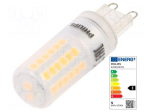 LED lamp | white warm | G9 | 230VAC | 570lm | P: 4.8W | 2700K | CRImin: 80