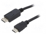 Cable | DisplayPort plug,HDMI plug | PVC | 3D,Full HD 1080p | 10m