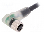 Cable: for sensors/automation | M8 | PIN: 3 | angled | 2m | plug | 60VDC
