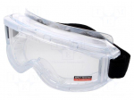 Safety goggles | Lens: transparent | Features: adjustable tape