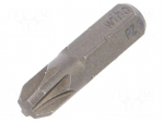Screwdriver bit | Pozidriv&reg; | PZ3 | 1/4" | Overall len: 25mm | 3pcs.