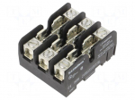 Fuse holder | for DIN rail mounting | 30A | 300V | Poles: 3 | black