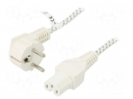 Cable | 3x0.75mm2 | CEE 7/7 (E/F) plug angled,IEC C15 female