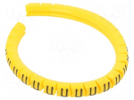 Marker: cable | Marking: U | 1.3&divide;3mm | PVC | yellow | leaded | PA-02 | L: 3mm