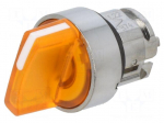 Switch: rotary | 22mm | Stabl.pos: 3 | orange | LED | IP66 | prominent