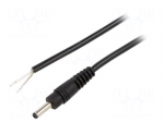 Cable | 1x0.5mm2 | wires,DC 3,5/1,3 plug | straight | black | 1.5m