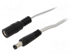 Cable | 2x0.5mm2 | DC 5,5/2,5 plug,DC 5,5/2,5 socket | straight