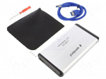 Hard discs housing: 2,5" | USB 3.0 | aluminium | silver