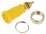 Laboratory connector: 4mm banana | socket | 1kVDC | 32A | yellow | 39mm