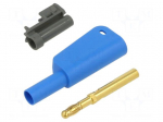 Laboratory connector: 4mm banana | 32A | 1kV | blue | gold-plated