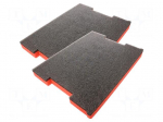 Foam insert | graphite-red | 433x315x40mm | 2pcs.