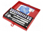 Wrench-set | 6-angles,8-angles,socket spanner | 1/4" | 18pcs.