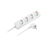 Elektrimaterjalid // Elektri laiendid, Pikendusjuhtmete, hajutuste ja UK ja USA adapterite komplekt // Przedłużacz biały Rebel 4 gniazda typu niemieckiego, dł. 1,5m (3x1.0) bez przełącznika