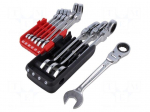 Wrench-set | rattle,combination spanner,with joint | 10pcs.