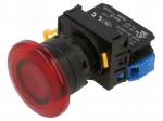 Switch: push-button | 22mm | Stabl.pos: 1 | NO | red | LED | IP65 | mushroom