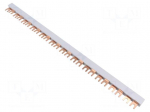 Busbar | 16mm2 | Poles: 2 | Urated: 400V | fork | Pitch: 18mm | L: 440mm | PVC