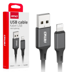 Tahvelarvutid ja tarvikud // USB kaablid // Kabel do ładowania usb-a - lightning iphone 2a 100cm fulllink amio-03901