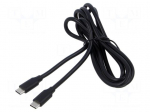 Cable | USB 2.0 | USB C plug,both sides | 1.5m | black | PVC | 60W | 4.6A