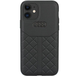 Back panel cover Audi  Audi Genuine Leather iPhone 12/12 Pro 6.1" black/black hardcase AU-TPUPCIP12P-Q8/D1-BK