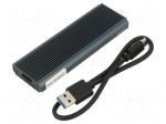 Hard discs housing: M.2 | USB 3.1 Gen 2 | aluminium | PnP | graphite