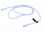 Cable | USB 2.0 | USB C plug,both sides | nickel plated | 1m | 100W