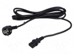 Cable | 3x1mm2 | CEE 7/7 (E/F) plug angled,IEC C13 female | PVC | 3m