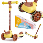 Riff Kid's tricycle balancing scooter with LED wheels up to 40kg Bee
