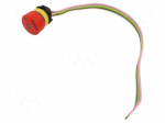 Switch: emergency stop | 22mm | Stabl.pos: 2 | NC + NO | red | LED | IP65