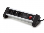 DESKTOP POWER OUTLET WITH 3 SOCKETS AND 2 USB CHARGING PORTS - 2.4 A - PIN EARTH