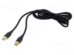 Cable | USB 2.0 | USB C plug,both sides | 1.5m | black | silicone | 60W