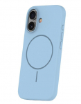 Back panel cover iLike Apple iPhone 16 Soft Touch Silicone case With Magnetic Light Blue