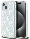 Back panel cover DKNY Apple iPhone 15 hardcase Liquid Glitter Multilogo White