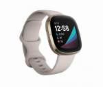 Smart watches Fitbit  Sense Lunar Soft Gold Stainless Steel White