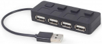 USB Hub Gembird USB 2.0 4-port Hub with Switches Black