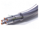 Wire | 05VV-F | 5G1mm2 | round | stranded | Cu,tinned | PVC | transparent