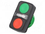 Switch: double | Stabl.pos: 1 | 22mm | green/red | IP66 | Pos: 2 | &Oslash;22mm