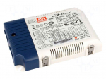 Power supply: switched-mode | LED | 42W | 2&divide;100VDC | 350&divide;1050mA | IP20