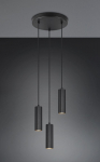 Trio Soka piekarama lampa 3-pc GU10 matt black brushed steel 367730332 4017807658590