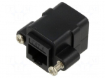RJ 45 coupler | black | Cat: 6 | RJ45 socket,both sides | 8p8c