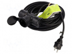 Extension lead | 3G1.5mm2 | 25m | rubber | black | Sockets no: 3 | 16A