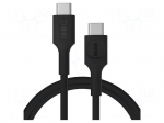 Cable | USB 2.0 | USB C plug,both sides | 1.2m | black | PVC | 480Mbps