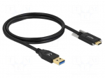 Cable | USB A plug,USB C plug | 1m | black | 24AWG,30AWG | 10Gbps