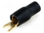 Terminal: fork | M4 | 20mm2 | gold-plated | insulated | black